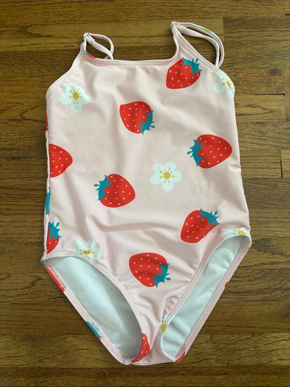 Girls strawberry one-piece bathing suit size M